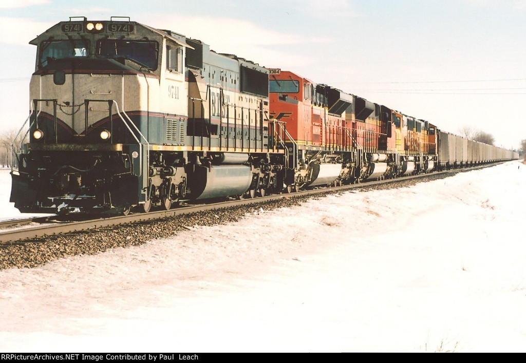 Coal empties roll west after service